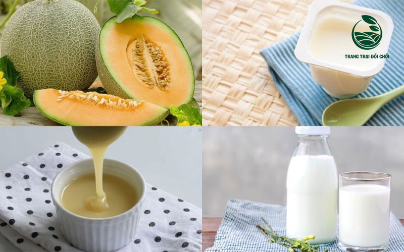 Chỉ với 1 vài nguyên liệu đơn giản, bạn đã có ngay món sữa chua dưa lưới cho bé yêu
